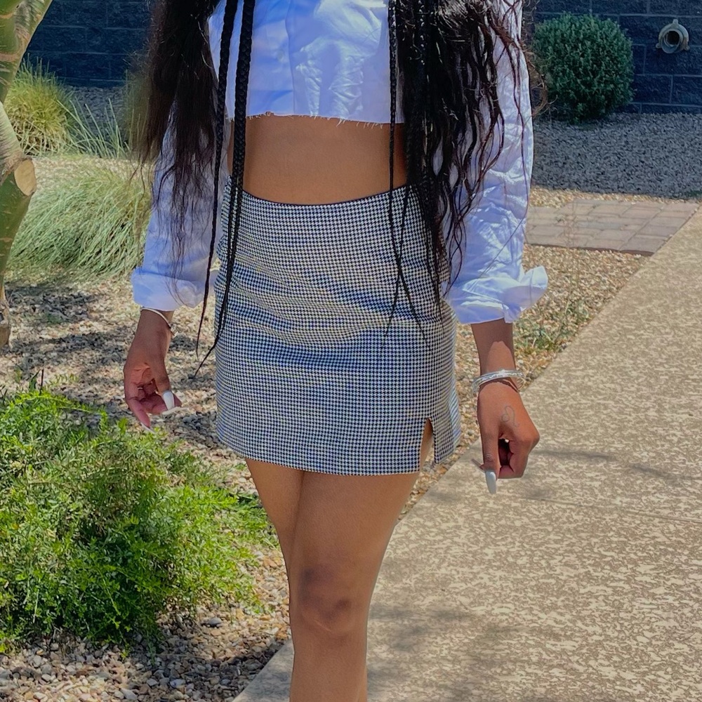 black and white skirt